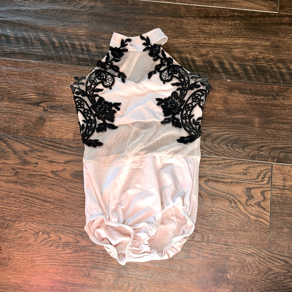 Kelle leotard - child large. Color is nude